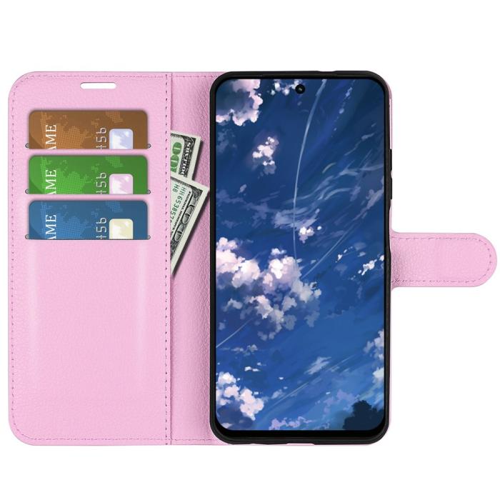 Bild 2, Motorola Moto G32 Fodral Litchi Läder Ljus Rosa