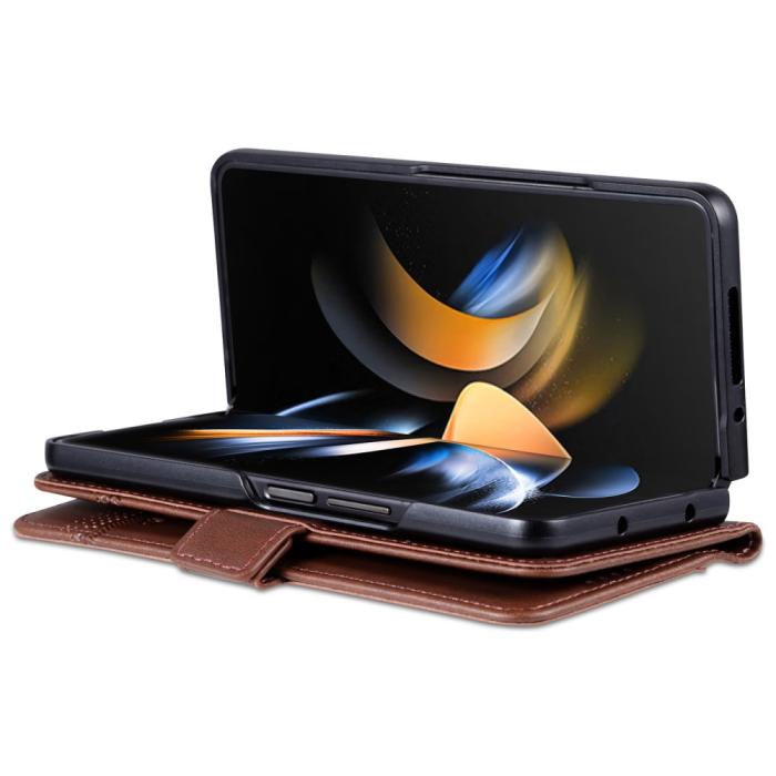 Bild 3, AZNS Galaxy Z Fold 5 Fodral PU-Läder Brun
