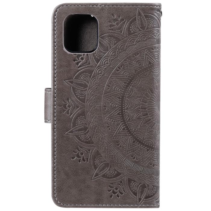 Bild 3, iPhone 11 - Plånboksfodral Mandala - Grå