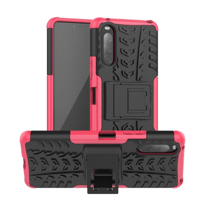 Bild 1, Sony Xperia 10 II - Ultimata Stöttåliga Skalet med Stöd - Rosa