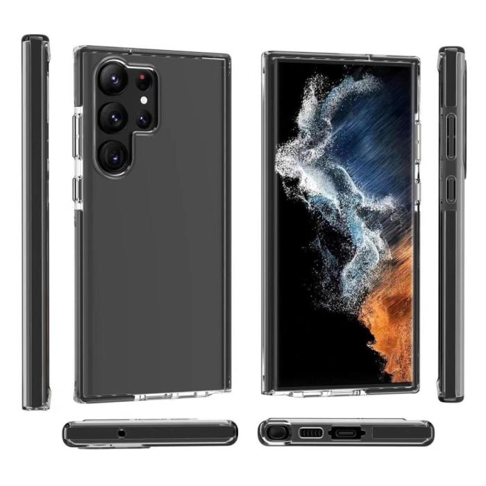 Bild 4, Samsung Galaxy S23 Ultra Skal Hybrid Bi-Color Svart/Transparent