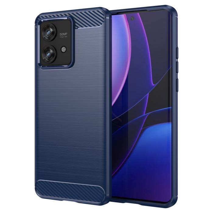 Bild 1, Motorola Edge 40 Neo 5G Skal Borstad Stål Textur Blå