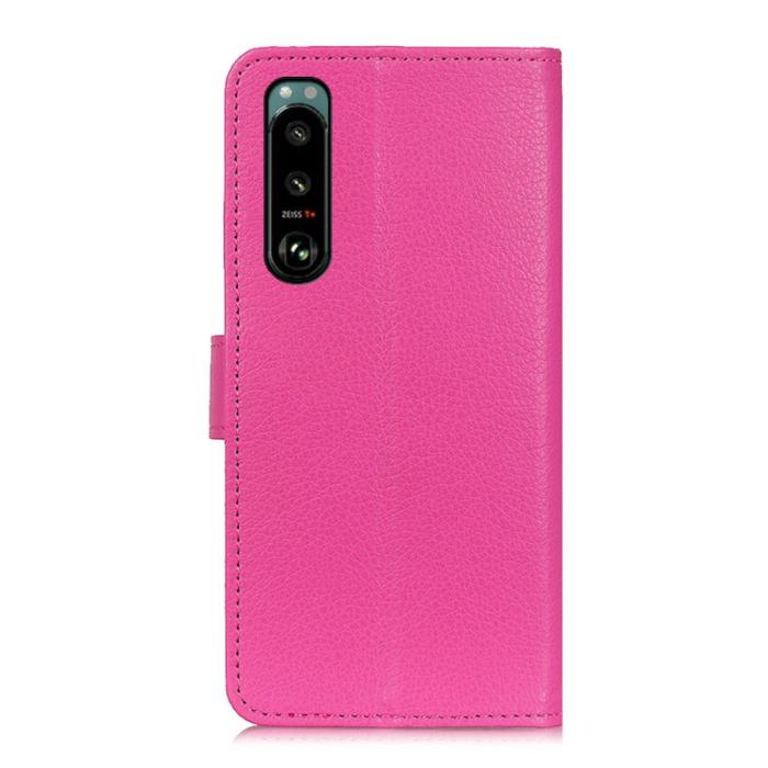 Bild 3, Sony Xperia 5 III Fodral Litchi Textur Rosa