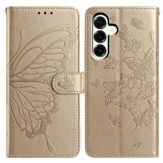Samsung Galaxy A37 5G Fodral Med Fj&auml;ril Tryck Guld
