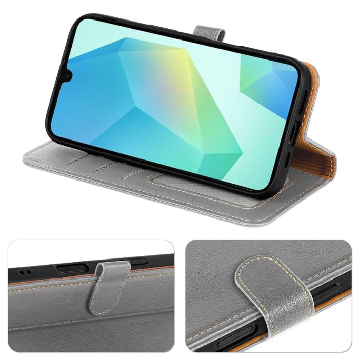 Bild 3, Samsung Galaxy A27 Plånboksfodral Läder Grå
