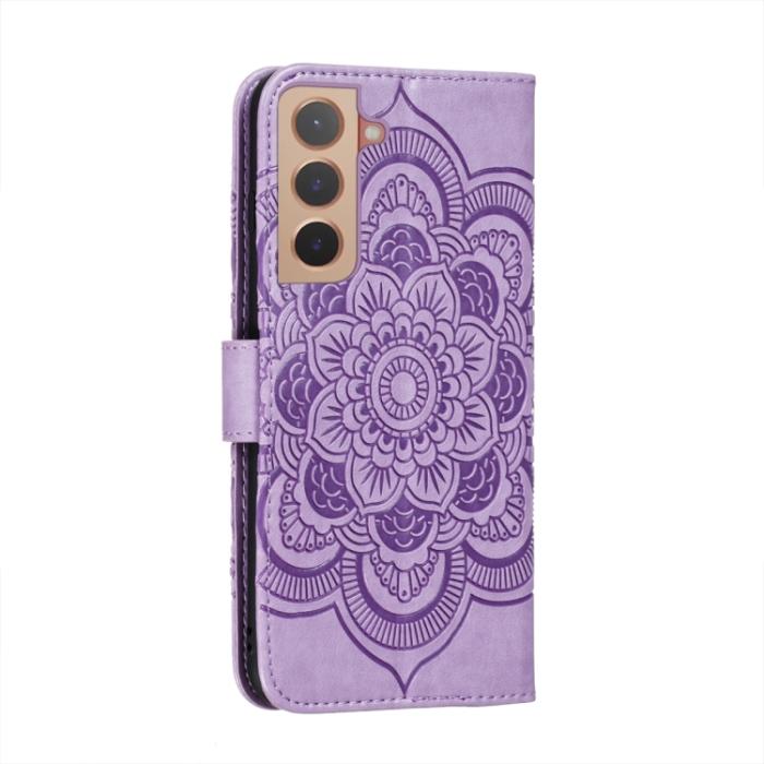 Bild 3, Samsung Galaxy S22 Fodral Sun Mandala Läder Lila