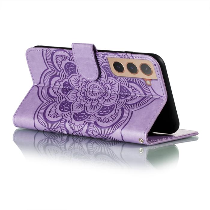 Bild 5, Samsung Galaxy S22 Fodral Sun Mandala Läder Lila