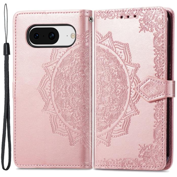 Bild 1, Google Pixel 8 Fodral Mandala Blossom Roséguld