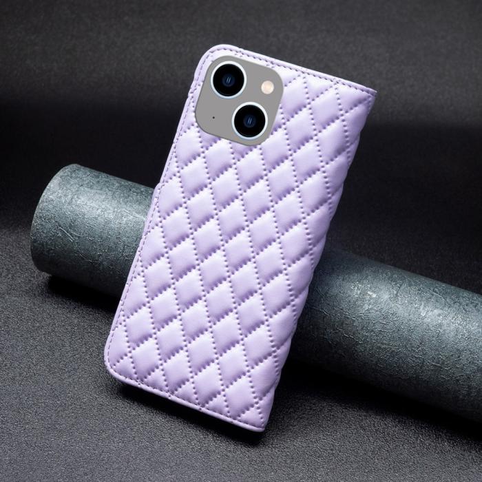 Bild 5, iPhone 15 Fodral Diamond Läder Lila