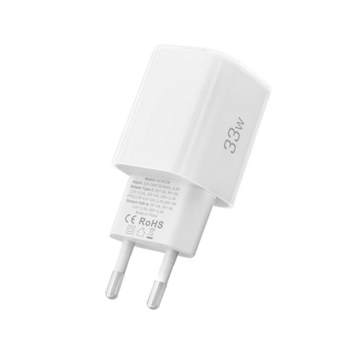 Bild 4, Tech-Protect 33W Väggladdare PD QC USB-C / USB-A Vit