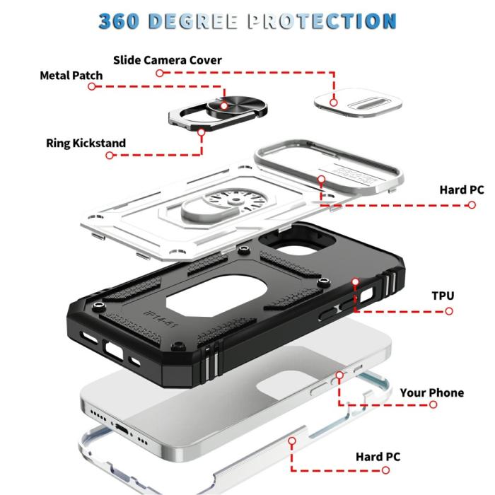 Bild 3, iPhone 15 Skal CamShield Armor Ring Vit