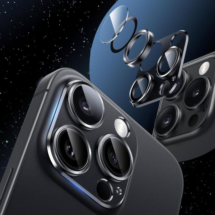 Bild 2, HOFI iPhone 16 Pro / 16 Pro Max Linsskydd FullCam Pro+ Svart