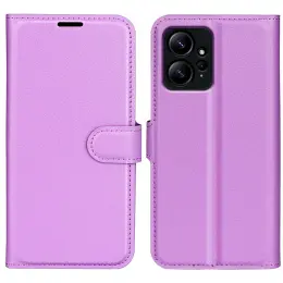 Xiaomi Redmi Note 12 4G Fodral Litchi Läder Lila