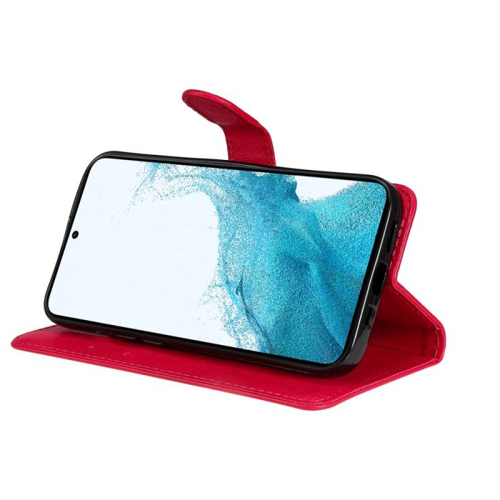 Bild 4, Samsung Galaxy S23 Plus Fodral Läder Röd