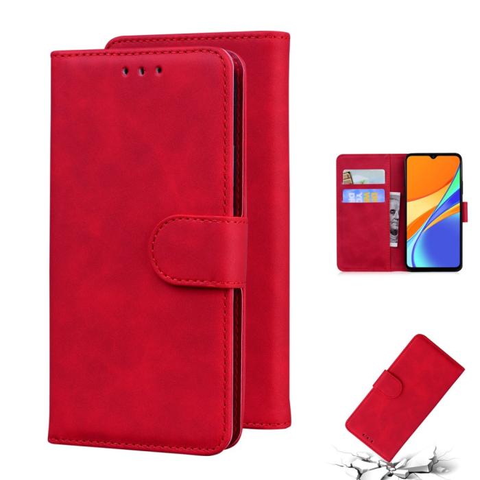 Bild 1, Xiaomi Redmi 9C Fodral Läder Röd