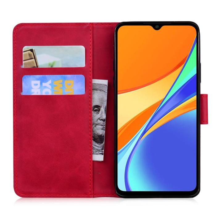 Bild 2, Xiaomi Redmi 9C Fodral Läder Röd