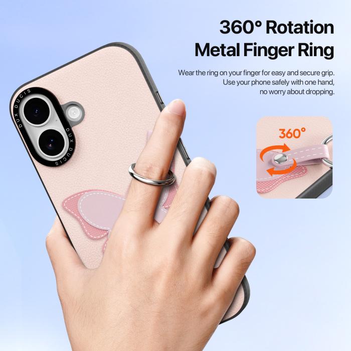 Bild 6, DUX DUCIS iPhone 17 Skal PU-Läder Fjäril Ljusrosa