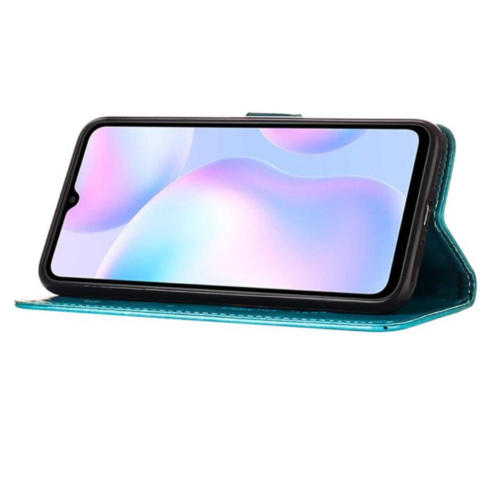 Bild 4, Xiaomi Redmi 9A / 9AT Fodral Butterfly Blå