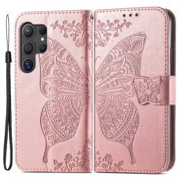 Samsung Galaxy S24 Ultra Fodral Big Butterfly Roséguld