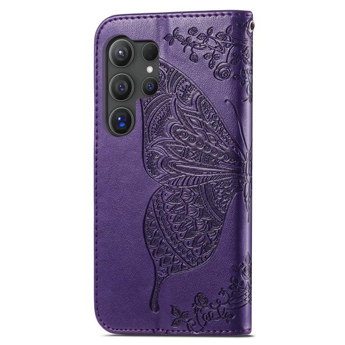 Bild 4, Samsung Galaxy S24 Ultra Fodral Big Butterfly Mörk Lila