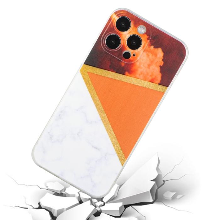 Bild 4, iPhone 14 Pro Skal Marmor TPU Orange