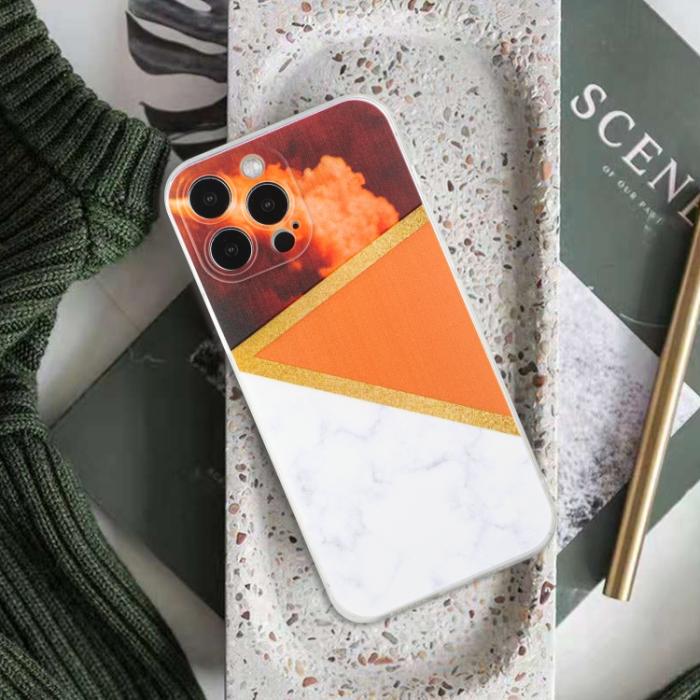 Bild 5, iPhone 14 Pro Skal Marmor TPU Orange