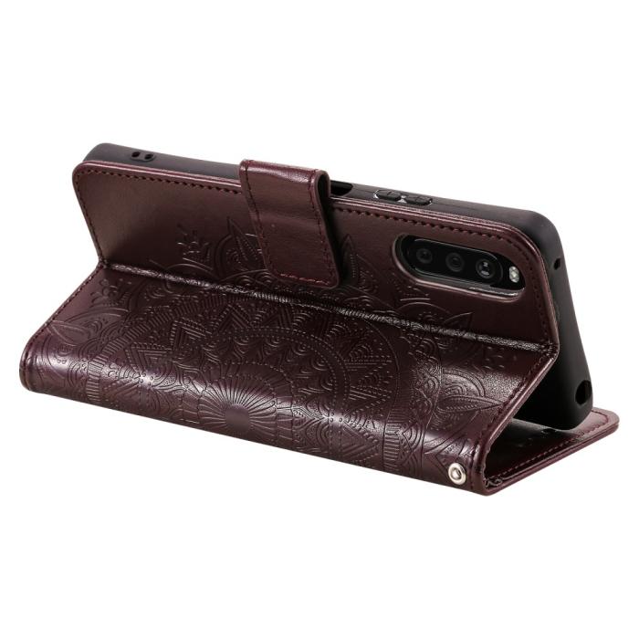 Bild 4, Sony Xperia 10 VI Mandala Läder Fodral Brun
