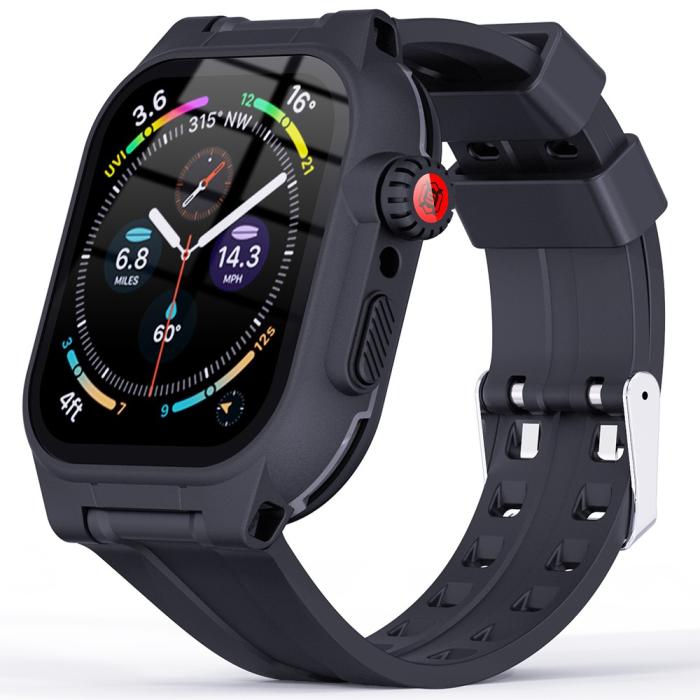 Bild 2, ShellBox Armband Apple Watch 41 mm Vattentätt IP68 Skal Svart