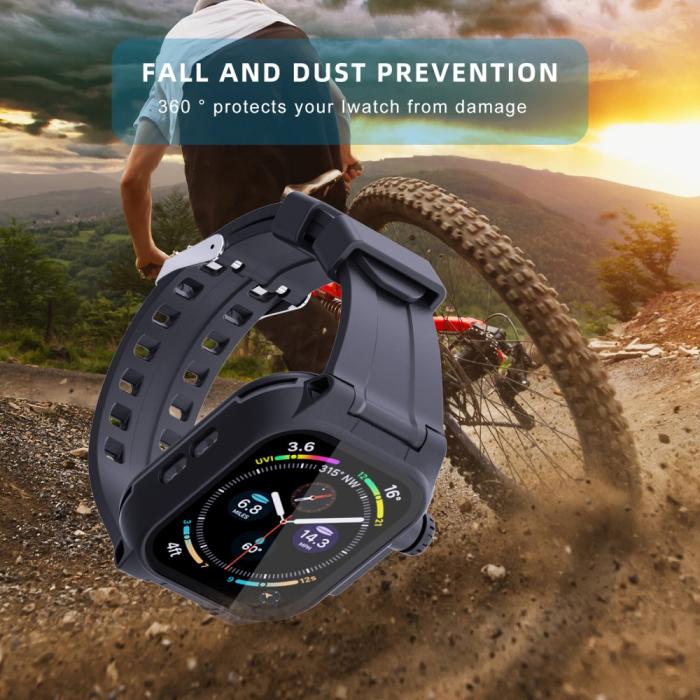 Bild 4, ShellBox Armband Apple Watch 41 mm Vattentätt IP68 Skal Svart