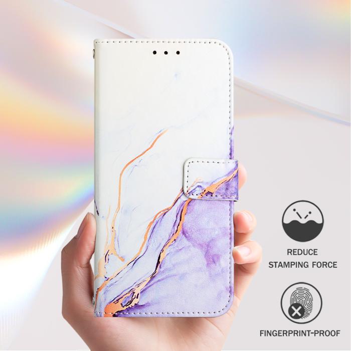 Bild 6, Samsung Galaxy S26 Ultra Fodral Läder Marmor Vit / Lila