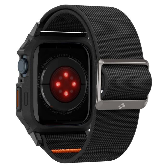 Bild 2, Spigen Apple Watch 44/45 mm Skal/Armband Lite Fit 'Pro' Matt Svart