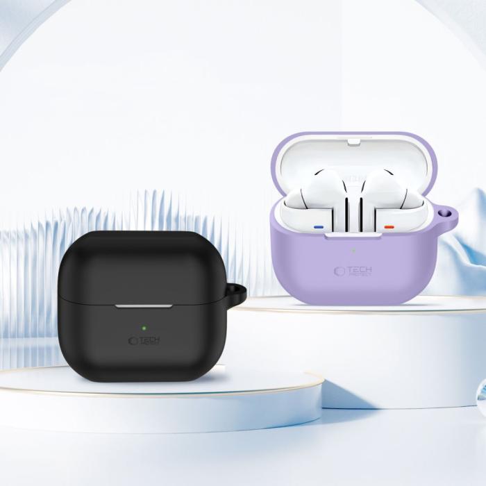 Bild 3, Tech-Protect Samsung Galaxy Buds 3 / 3 Pro / 3 FE Skal Silikon Hook Lavender