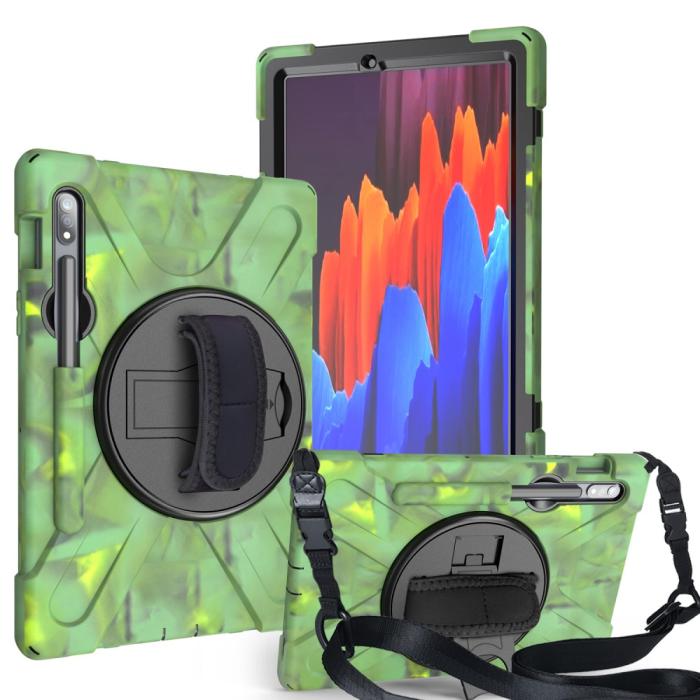 Bild 1, Galaxy Tab S8 / Tab S7 Skal 360° Hybrid Kickstand Med Strap