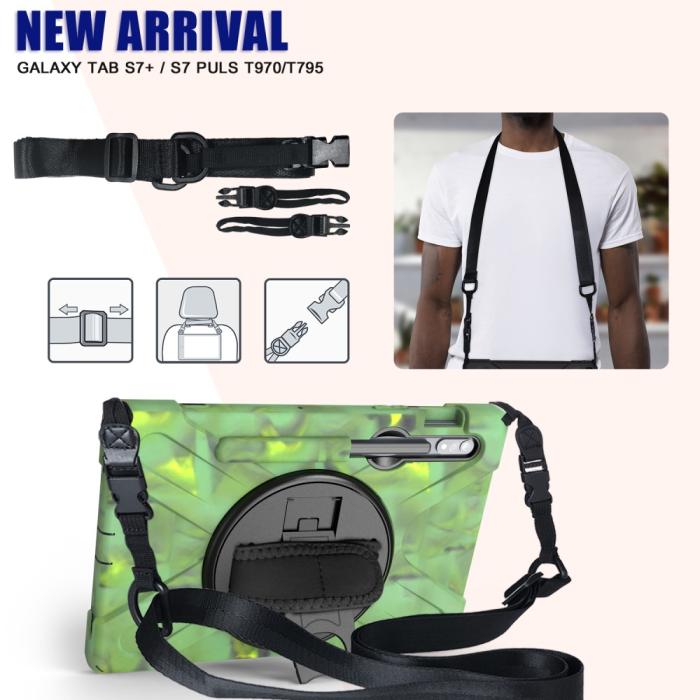 Bild 3, Galaxy Tab S8 / Tab S7 Skal 360° Hybrid Kickstand Med Strap