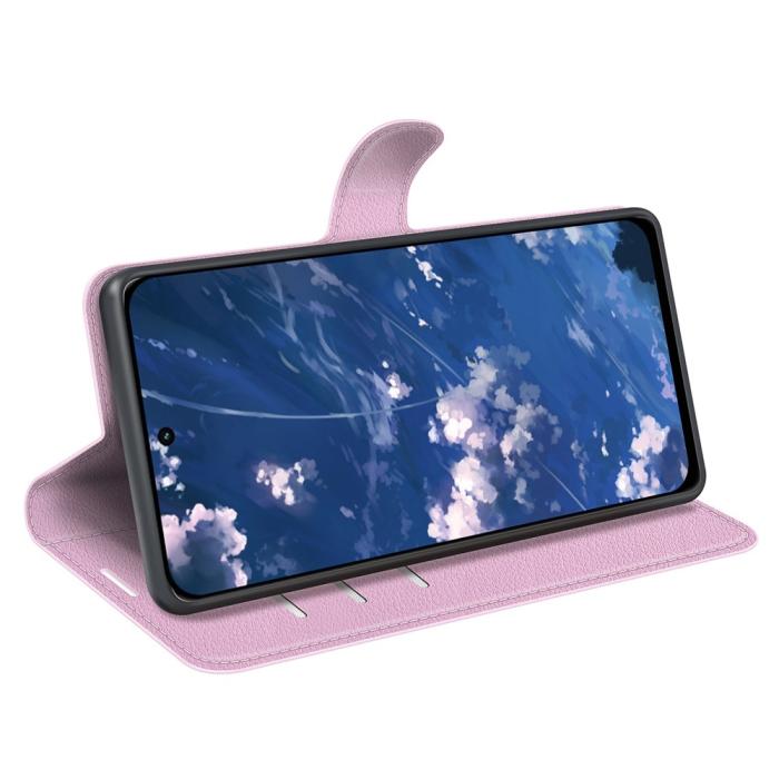 Bild 3, Motorola Moto G32 Fodral Litchi Läder Ljus Rosa