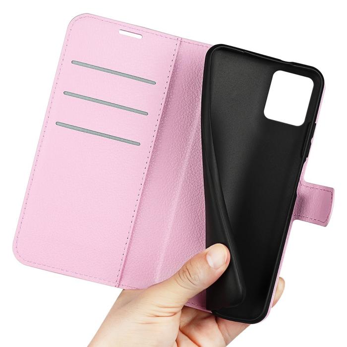 Bild 4, Motorola Moto G32 Fodral Litchi Läder Ljus Rosa