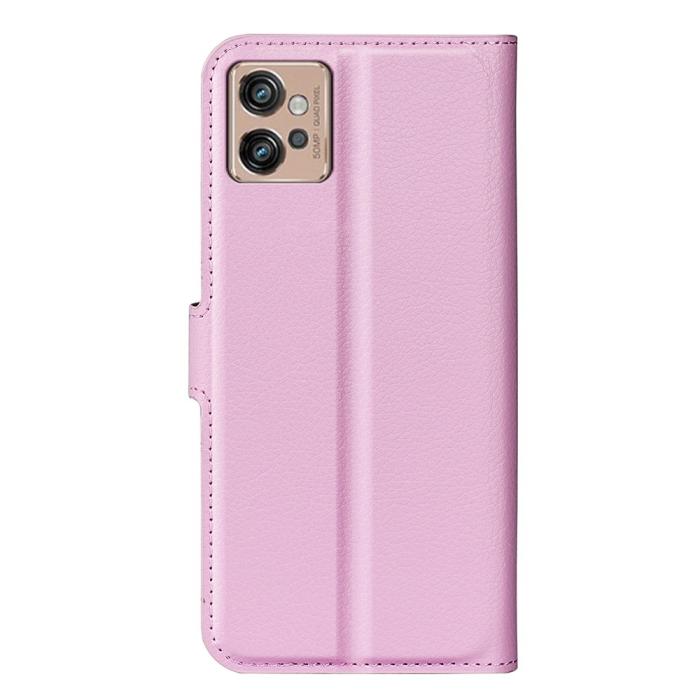 Bild 6, Motorola Moto G32 Fodral Litchi Läder Ljus Rosa