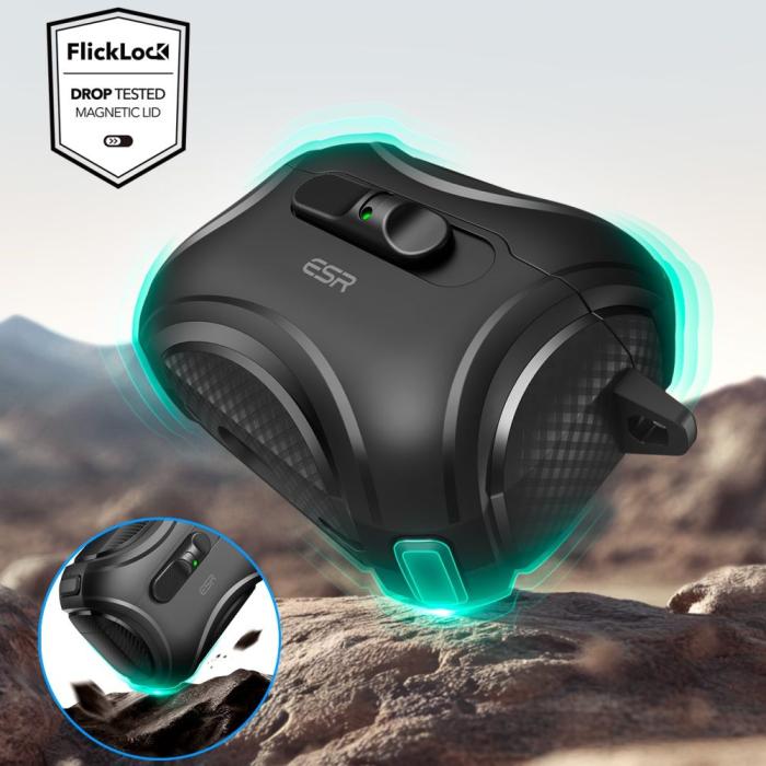Bild 4, ESR AirPods Pro 3 Skal MagSafe Cyber FlickLock HaloLock Svart