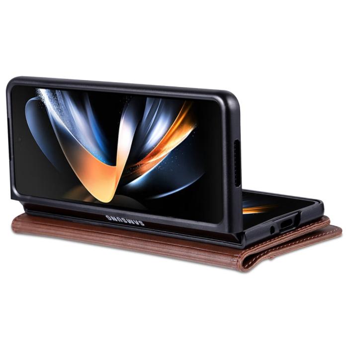 Bild 4, AZNS Galaxy Z Fold 5 Fodral PU-Läder Brun