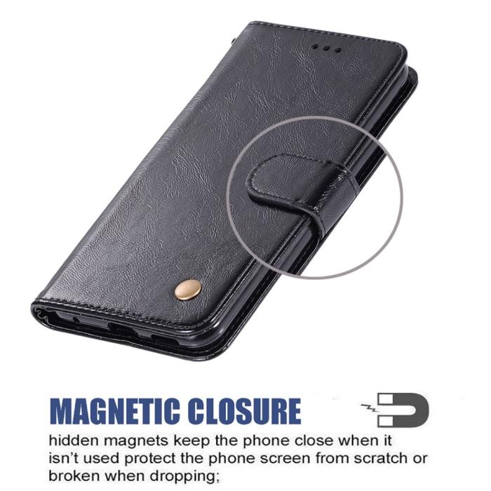 Bild 5, Samsung Galaxy S20 FE - Vintage Läder Fodral - Svart