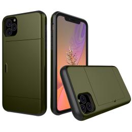 iPhone 11 Pro - Hybrid Skal Med Kortfack - Grön