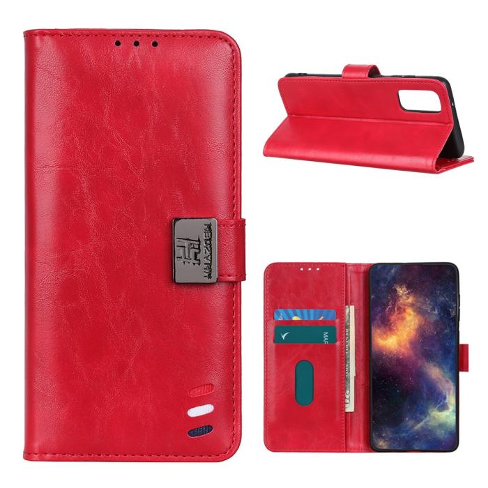 Bild 1, OnePlus 9 - KHAZNEH Tri-Color Läder Fodral - Röd