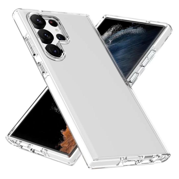 Bild 2, Samsung Galaxy S23 Ultra Skal Hybrid Bi-Color Vit/Transparent