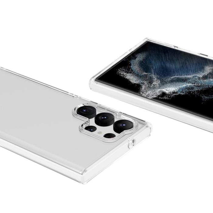 Bild 3, Samsung Galaxy S23 Ultra Skal Hybrid Bi-Color Vit/Transparent