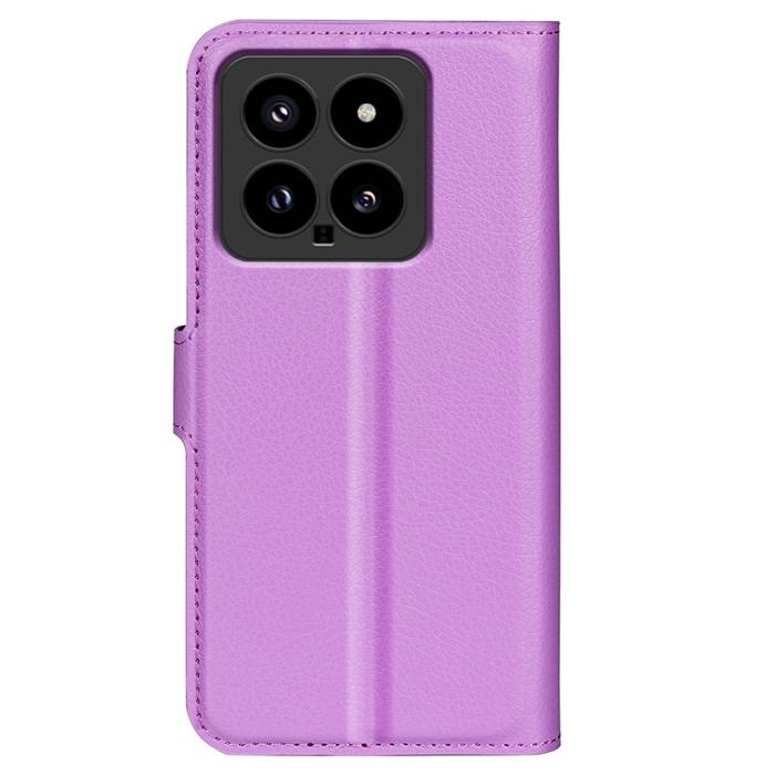 Bild 6, Xiaomi 14 Fodral Litchi Läder Lila