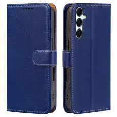Samsung Galaxy A27 Pl&aring;nboksfodral L&auml;der Bl&aring;