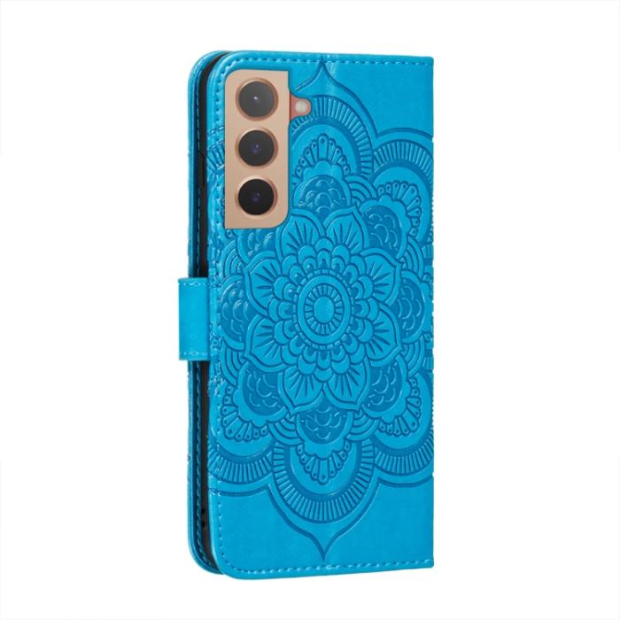 Bild 3, Samsung Galaxy S22 Fodral Sun Mandala Läder Blå