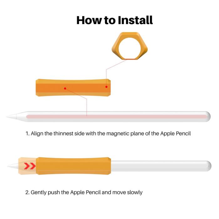 Bild 6, AHASTYLE Apple Pencil 1/2/Pro Penngrepp Silikon Svart
