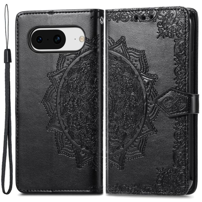 Bild 1, Google Pixel 8 Fodral Mandala Blossom Svart