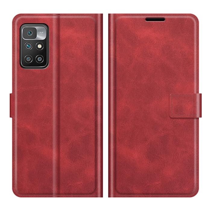 Bild 1, Xiaomi Redmi 10 Fodral Solid Läder Röd